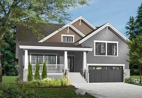 Bungalow house plans 5-648 - front exterior, 2,309 sq ft, 3 bed, 2 bath house plans | Monster House Plans