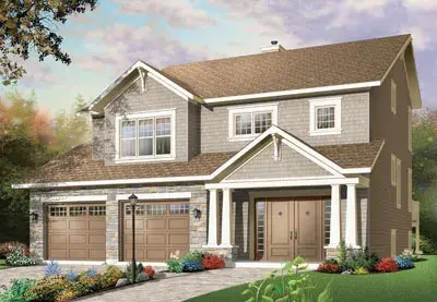 Traditional house plans 5-650 - front exterior, 2,291 sq ft, 3 bed, 2 bath house plans | Monster House Plans