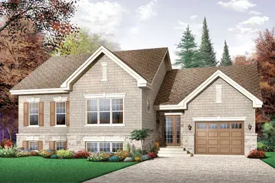Traditional house plans 5-654 - front exterior, 1,155 sq ft, 2 bed, 1 bath house plans | Monster House Plans