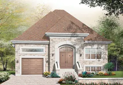 Traditional house plans 5-656 - front exterior, 1,461 sq ft, 2 bed, 1 bath house plans | Monster House Plans