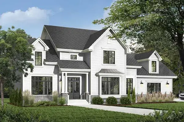 Traditional house plans 5-677 - front exterior, 4,177 sq ft, 4 bed, 3 bath house plans | Monster House Plans