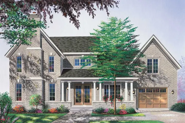 Country house plans 5-680 - front exterior, 2,032 sq ft, 3 bed, 2 bath house plans | Monster House Plans