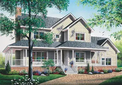 Country house plans 5-688 - front exterior, 2,129 sq ft, 3 bed, 2 bath house plans | Monster House Plans
