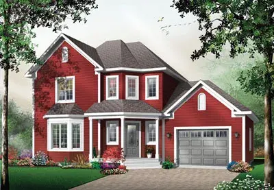 Traditional house plans 5-707 - front exterior, 1,656 sq ft, 3 bed, 2 bath house plans | Monster House Plans