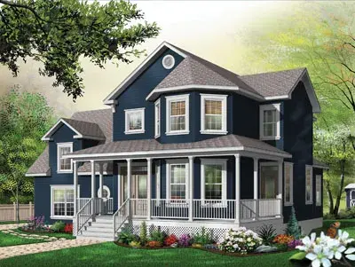 Country house plans 5-709 - front exterior, 2,391 sq ft, 3 bed, 2 bath house plans | Monster House Plans