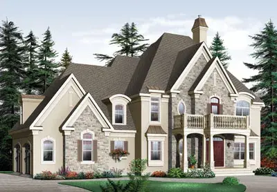 French Country house plans 5-710 - front exterior, 3,361 sq ft, 3 bed, 2 bath house plans | Monster House Plans