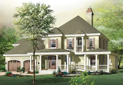 Country house plans 5-711 - front exterior, 2,206 sq ft, 3 bed, 2 bath house plans | Monster House Plans