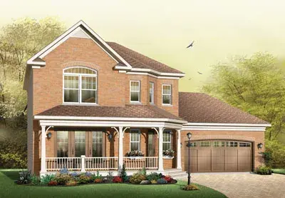 Country house plans 5-719 - front exterior, 1,674 sq ft, 3 bed, 2 bath house plans | Monster House Plans