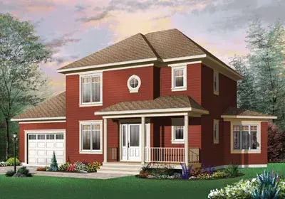 Traditional house plans 5-728 - front exterior, 1,662 sq ft, 3 bed, 2 bath house plans | Monster House Plans