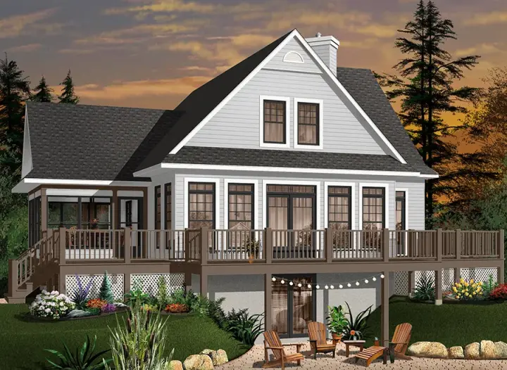 Traditional house plans 5-746 - front exterior, 1,832 sq ft, 3 bed, 2 bath house plans | Monster House Plans
