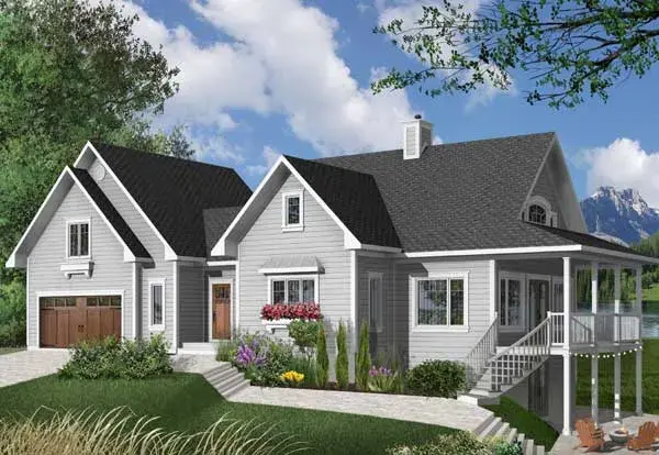 Country house plans 5-751 - front exterior, 2,228 sq ft, 3 bed, 2 bath house plans | Monster House Plans