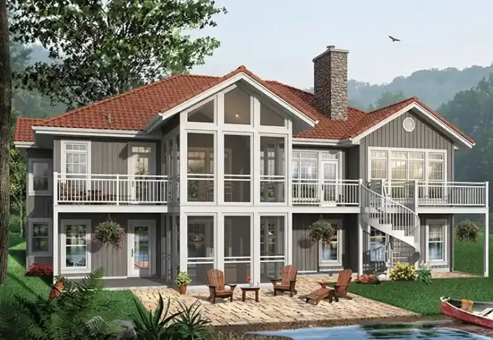 Contemporary house plans 5-753 - front exterior, 3,930 sq ft, 4 bed, 3 bath house plans | Monster House Plans