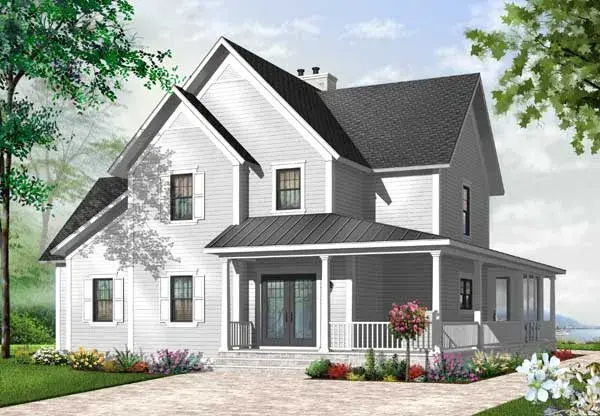 Country house plans 5-755 - front exterior, 2,841 sq ft, 4 bed, 3 bath house plans | Monster House Plans
