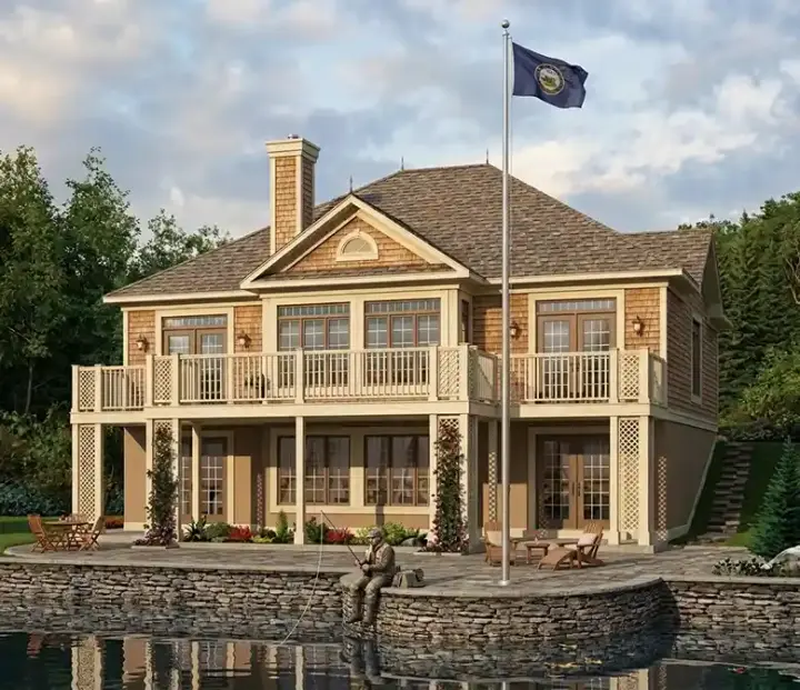 Traditional house plans 5-756 - front exterior, 1,707 sq ft, 3 bed, 1 bath house plans | Monster House Plans