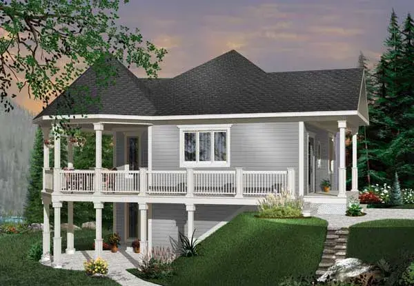 Cottage house plans 5-759 - front exterior, 1,992 sq ft, 3 bed, 2 bath house plans | Monster House Plans