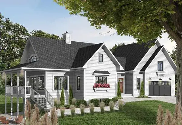 Country house plans 5-760 - front exterior, 2,219 sq ft, 3 bed, 2 bath house plans | Monster House Plans