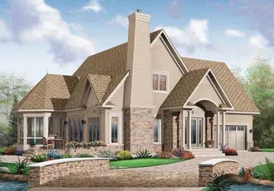 Traditional house plans 5-769 - front exterior, 1,697 sq ft, 3 bed, 2 bath house plans | Monster House Plans