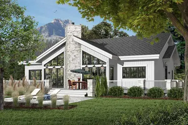 Contemporary house plans 5-771 - front exterior, 2,146 sq ft, 4 bed, 3 bath house plans | Monster House Plans