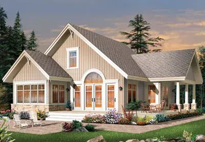 Traditional house plans 5-774 - front exterior, 1,680 sq ft, 3 bed, 2 bath house plans | Monster House Plans