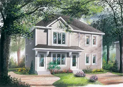 Traditional house plans 5-782 - front exterior, 2,136 sq ft, 2 bed, 2 bath house plans | Monster House Plans