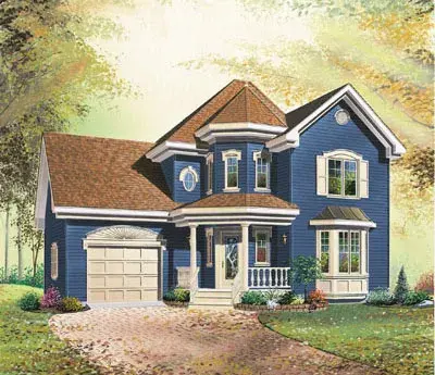 Farmhouse house plans 5-795 - front exterior, 1,588 sq ft, 3 bed, 1 bath house plans | Monster House Plans