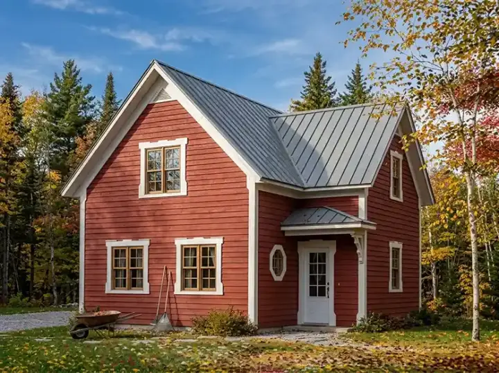 Cottage house plans 5-801 - front exterior, 1,246 sq ft, 2 bed, 1 bath house plans | Monster House Plans