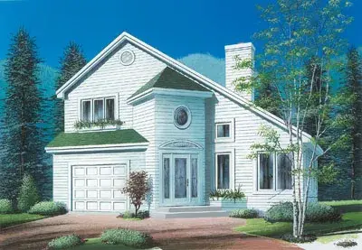 Contemporary house plans 5-808 - front exterior, 1,670 sq ft, 3 bed, 1 bath house plans | Monster House Plans