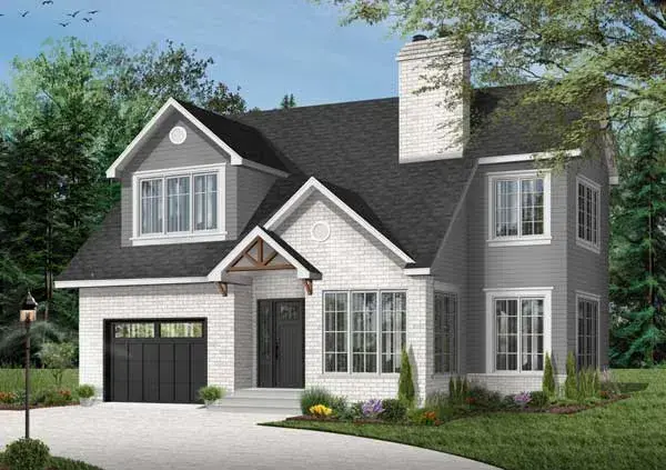 Traditional house plans 5-811 - front exterior, 1,867 sq ft, 3 bed, 2 bath house plans | Monster House Plans