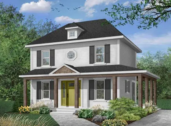 Country house plans 5-816 - front exterior, 1,440 sq ft, 3 bed, 2 bath house plans | Monster House Plans