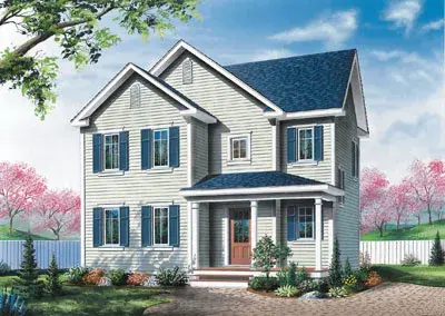 Country house plans 5-820 - front exterior, 1,485 sq ft, 3 bed, 1 bath house plans | Monster House Plans