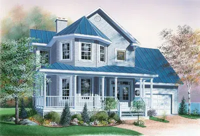 Country house plans 5-826 - front exterior, 1,760 sq ft, 3 bed, 2 bath house plans | Monster House Plans