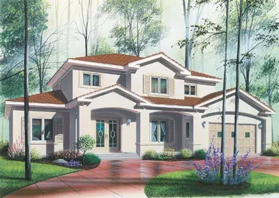 Traditional house plans 5-830 - front exterior, 3,016 sq ft, 5 bed, 3 bath house plans | Monster House Plans