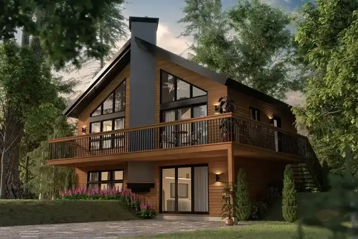 Contemporary house plans 5-835 - front exterior, 1,648 sq ft, 3 bed, 2 bath house plans | Monster House Plans
