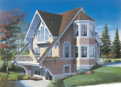 Cottage house plans 5-843 - front exterior, 1,485 sq ft, 1 bed, 1 bath house plans | Monster House Plans