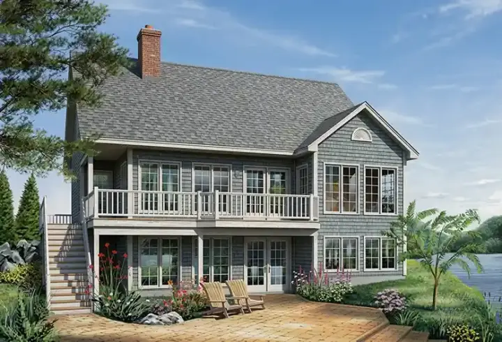 Country house plans 5-845 - front exterior, 1,114 sq ft, 2 bed, 1 bath house plans | Monster House Plans