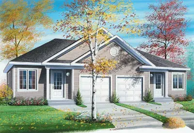 Traditional house plans 5-853 - front exterior, 1,852 sq ft, 4 bed, 2 bath house plans | Monster House Plans