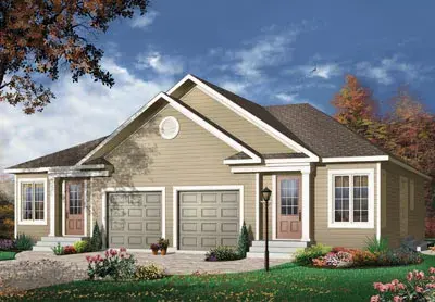 Traditional house plans 5-854 - front exterior, 1,852 sq ft, 4 bed, 2 bath house plans | Monster House Plans