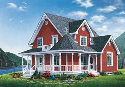 Country house plans 5-860 - front exterior, 1,798 sq ft, 3 bed, 1 bath house plans | Monster House Plans