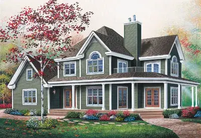 Country house plans 5-861 - front exterior, 2,687 sq ft, 3 bed, 2 bath house plans | Monster House Plans