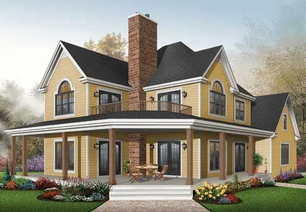 Country house plans 5-862 - front exterior, 2,687 sq ft, 3 bed, 2 bath house plans | Monster House Plans