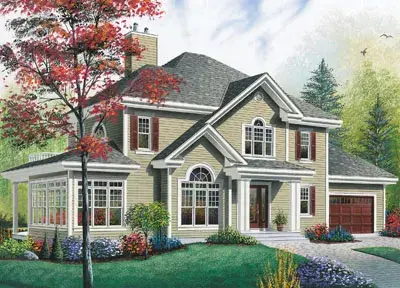 Traditional house plans 5-863 - front exterior, 2,551 sq ft, 3 bed, 2 bath house plans | Monster House Plans