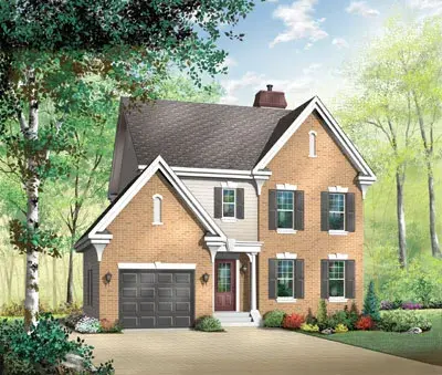 Colonial house plans 5-864 - front exterior, 1,807 sq ft, 3 bed, 2 bath house plans | Monster House Plans