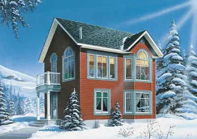 Traditional house plans 5-869 - front exterior, 1,142 sq ft, 2 bed, 2 bath house plans | Monster House Plans