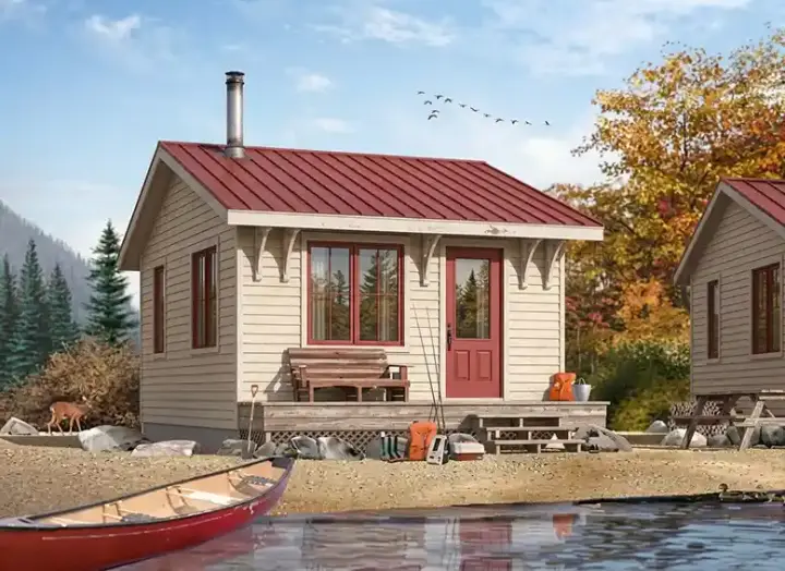 Country house plans 5-892 - front exterior, 320 sq ft, 1 bed, 1 bath house plans | Monster House Plans