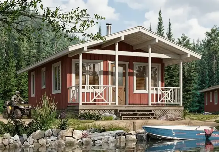 Country house plans 5-896 - front exterior, 540 sq ft, 1 bed, 1 bath house plans | Monster House Plans