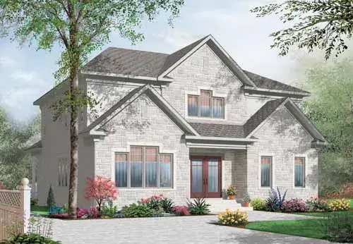 Traditional house plans 5-899 - front exterior, 2,885 sq ft, 5 bed, 3 bath house plans | Monster House Plans