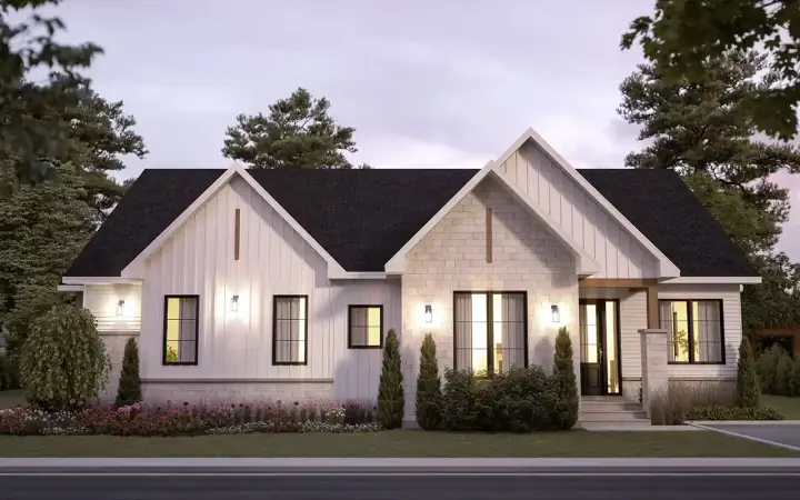 Traditional house plans 5-901 - front exterior, 2,238 sq ft, 4 bed, 2 bath house plans | Monster House Plans
