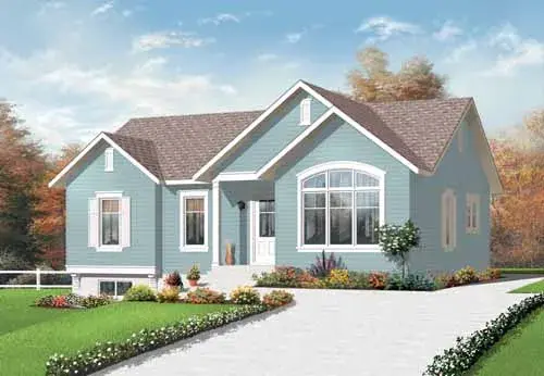 Traditional house plans 5-916 - front exterior, 1,185 sq ft, 3 bed, 1 bath house plans | Monster House Plans