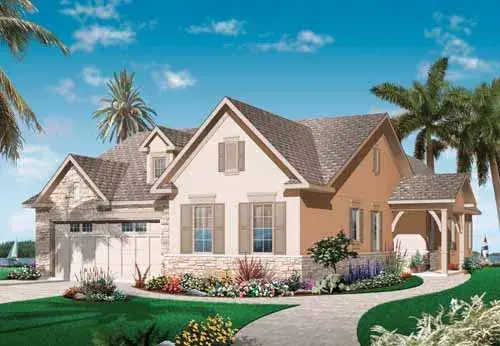 Traditional house plans 5-924 - front exterior, 2,104 sq ft, 3 bed, 2 bath house plans | Monster House Plans