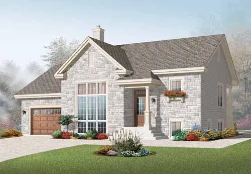 Traditional house plans 5-936 - front exterior, 1,716 sq ft, 3 bed, 2 bath house plans | Monster House Plans